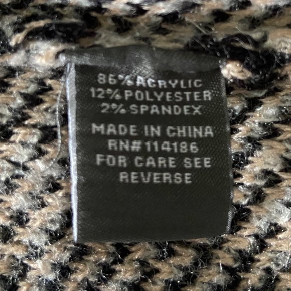 89th and Madison Women's Beige Window Pane Cardigan Sz Large Open Front Sweater - Picture 9 of 9